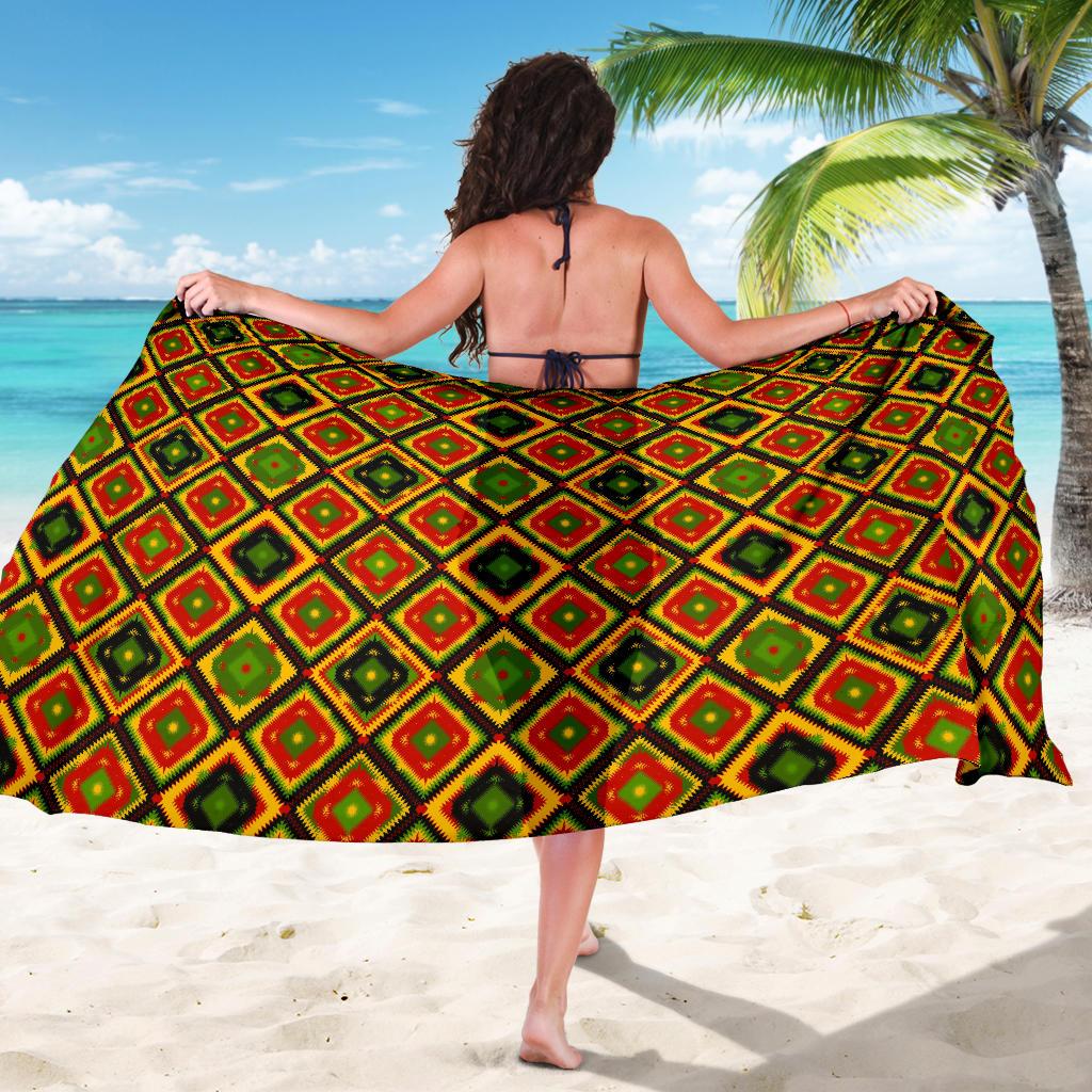 Rasta Reggae Color Pattern Sarong Pareo Wrap