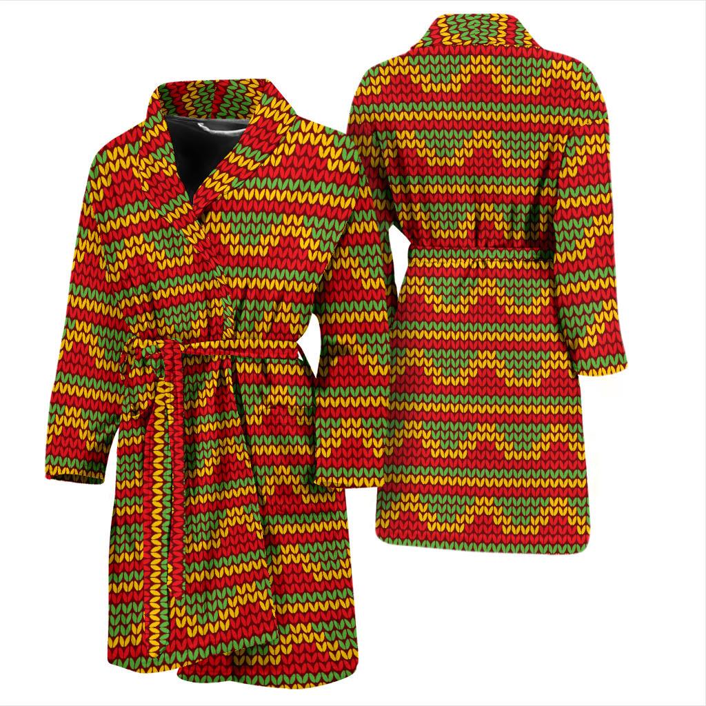 Rasta Reggae Color Print Men Bath Robe-JTAMIGO.COM