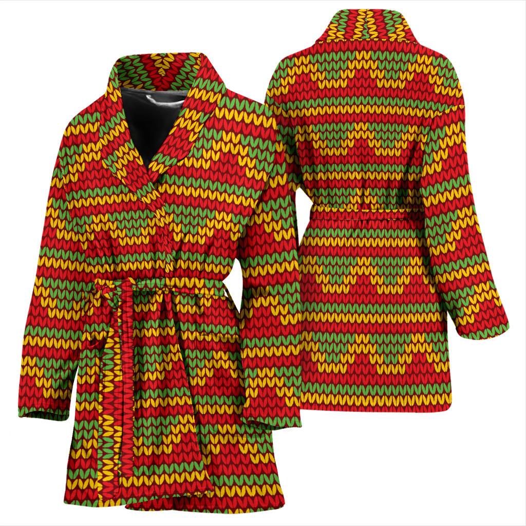 Rasta Reggae Color Print Women Bath Robe-JTAMIGO.COM