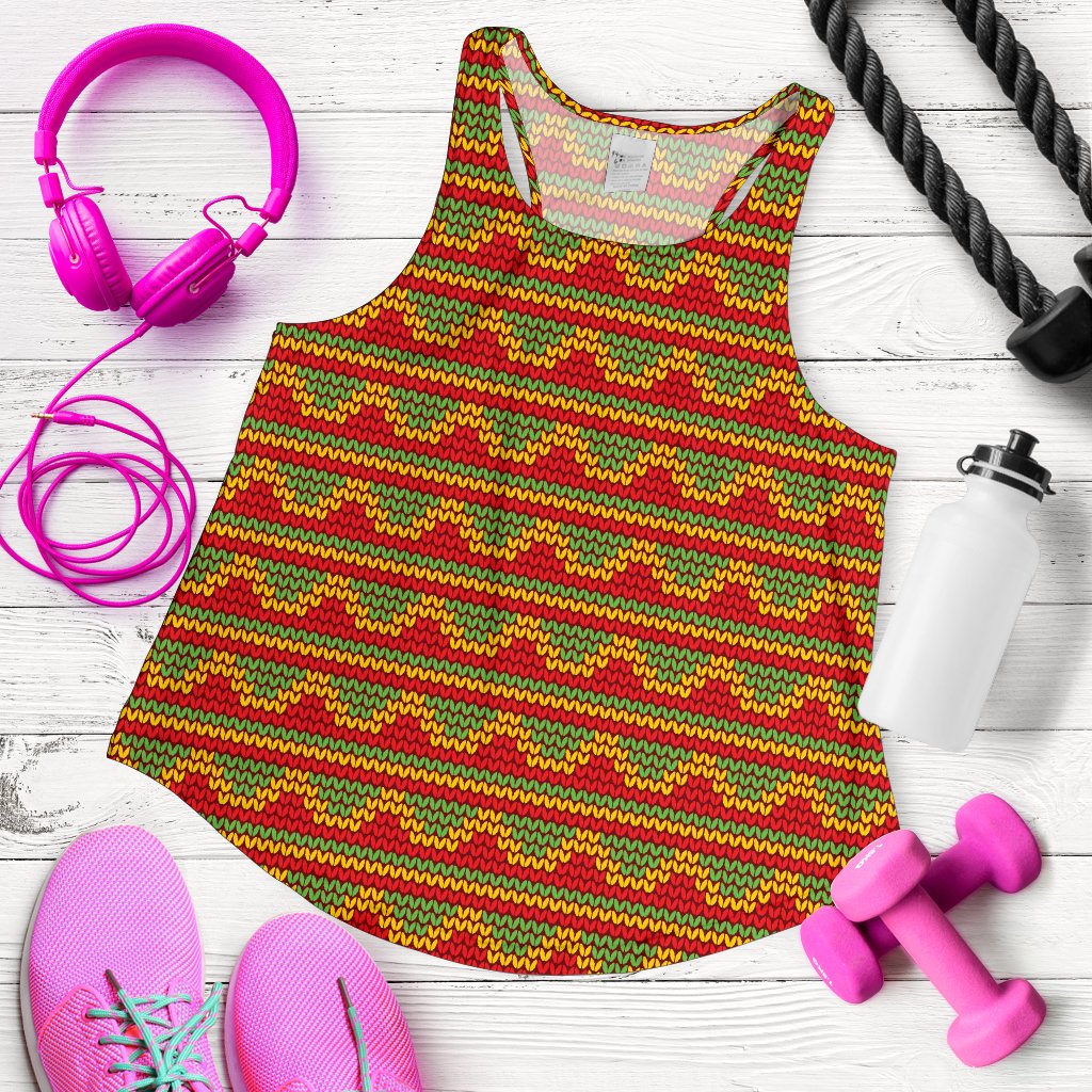 Rasta Reggae Color Print Women Racerback Tank Top