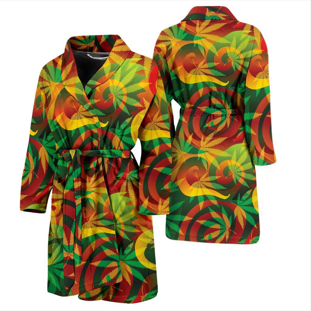 Rastafarian Pattern Print Design A01 Men Bathrobe-JORJUNE.COM