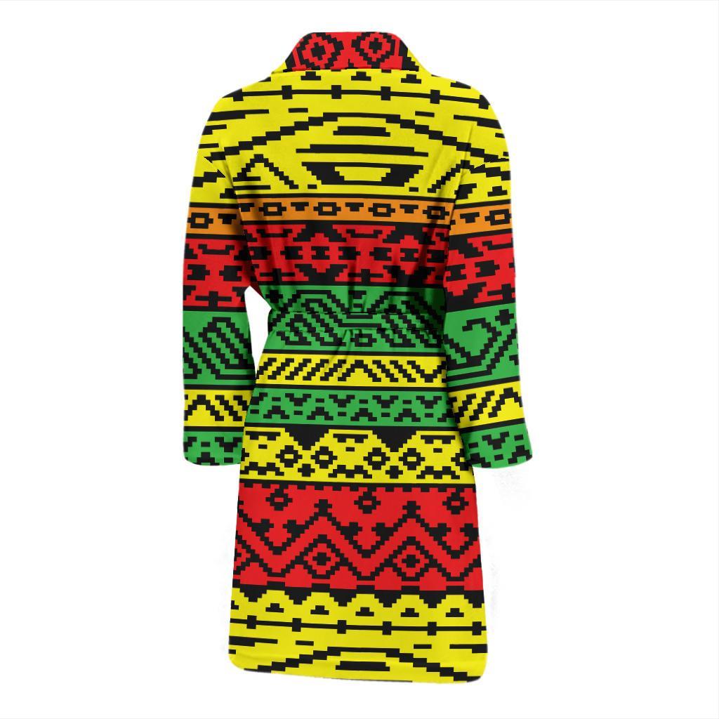Rastafarian Pattern Print Design A02 Men Bathrobe-JORJUNE.COM