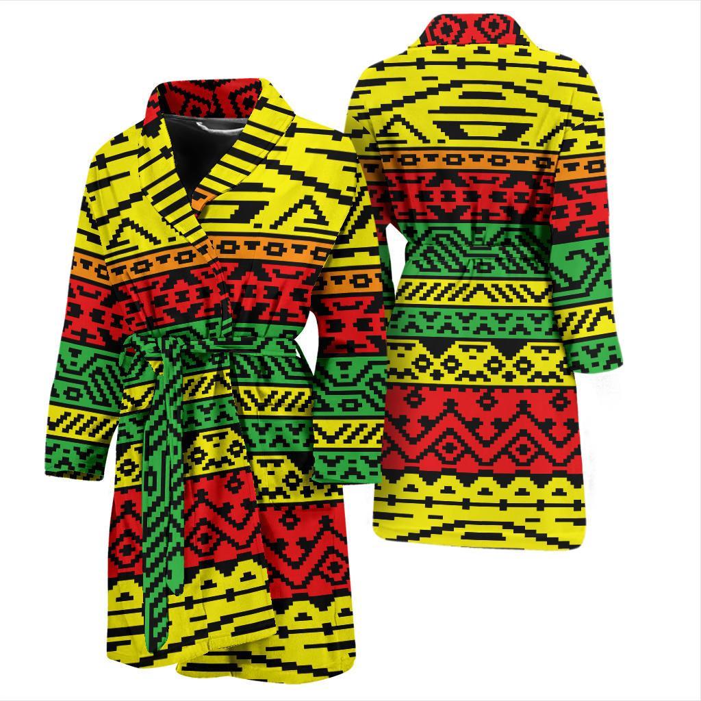 Rastafarian Pattern Print Design A02 Men Bathrobe-JORJUNE.COM