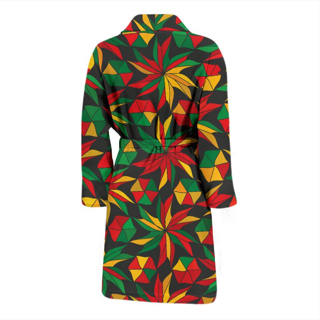 Rastafarian Pattern Print Design A03 Men Bathrobe-JORJUNE.COM