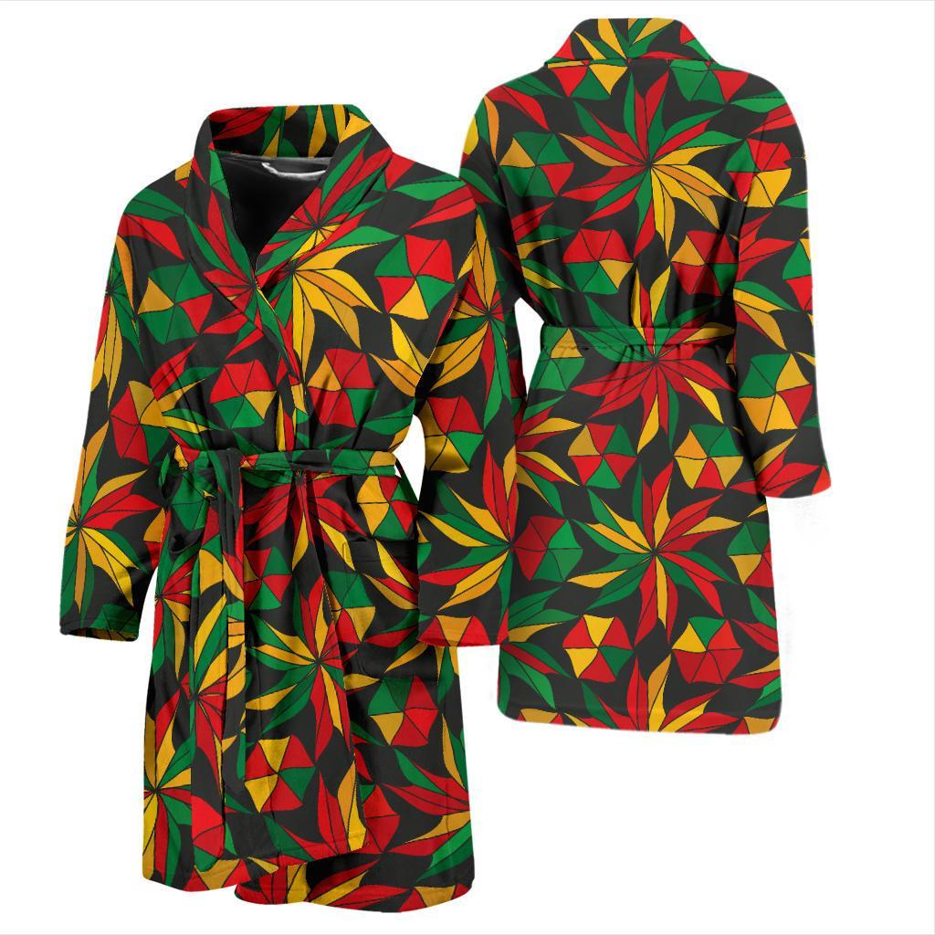 Rastafarian Pattern Print Design A03 Men Bathrobe-JORJUNE.COM