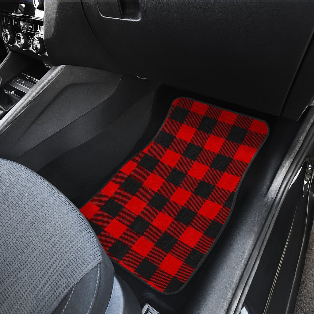 Red Black Buffalo Tartan Plaid Pattern Car Floor Mats