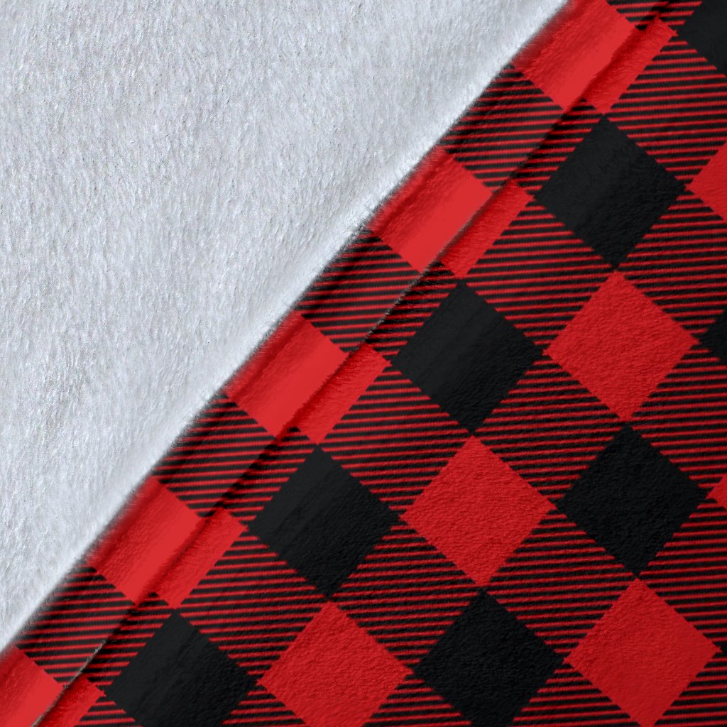 Red Black Buffalo Tartan Plaid Pattern Fleece Blanket