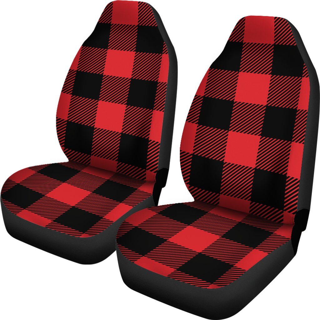 Red Black Buffalo Tartan Plaid Pattern Universal Fit Car Seat Covers