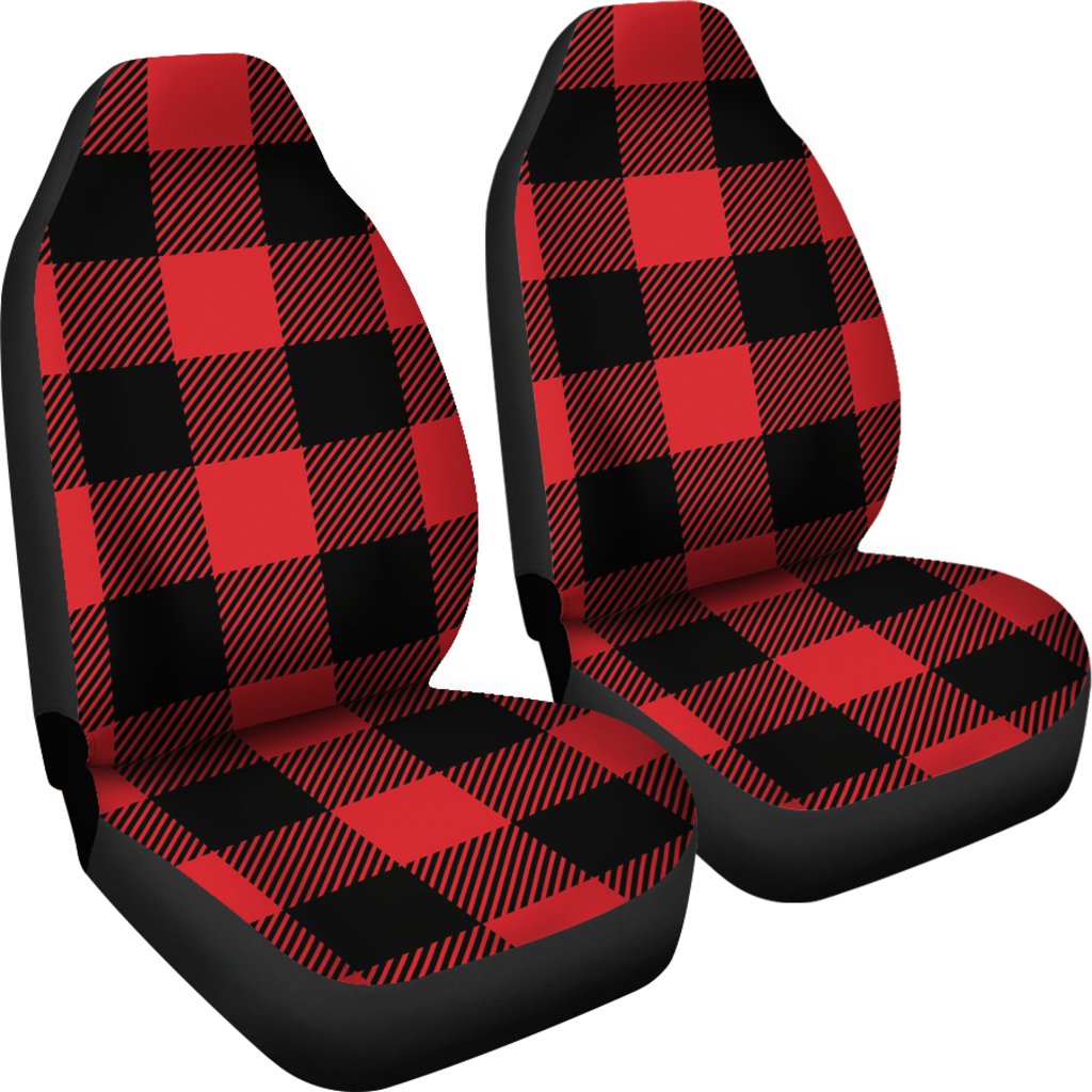 Red Black Buffalo Tartan Plaid Pattern Universal Fit Car Seat Covers