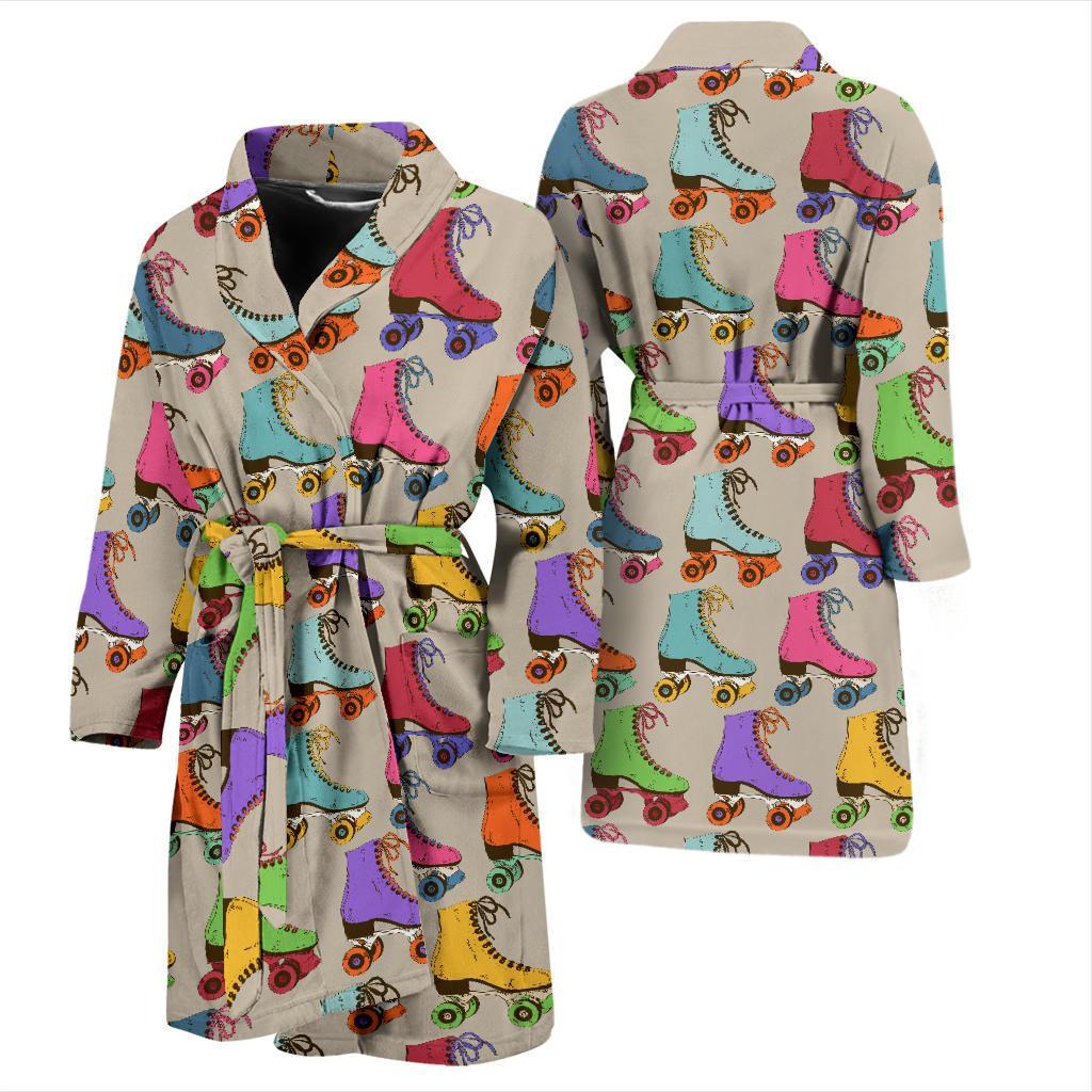 Roller skate Pattern Print Design A01 Men Bathrobe-JORJUNE.COM