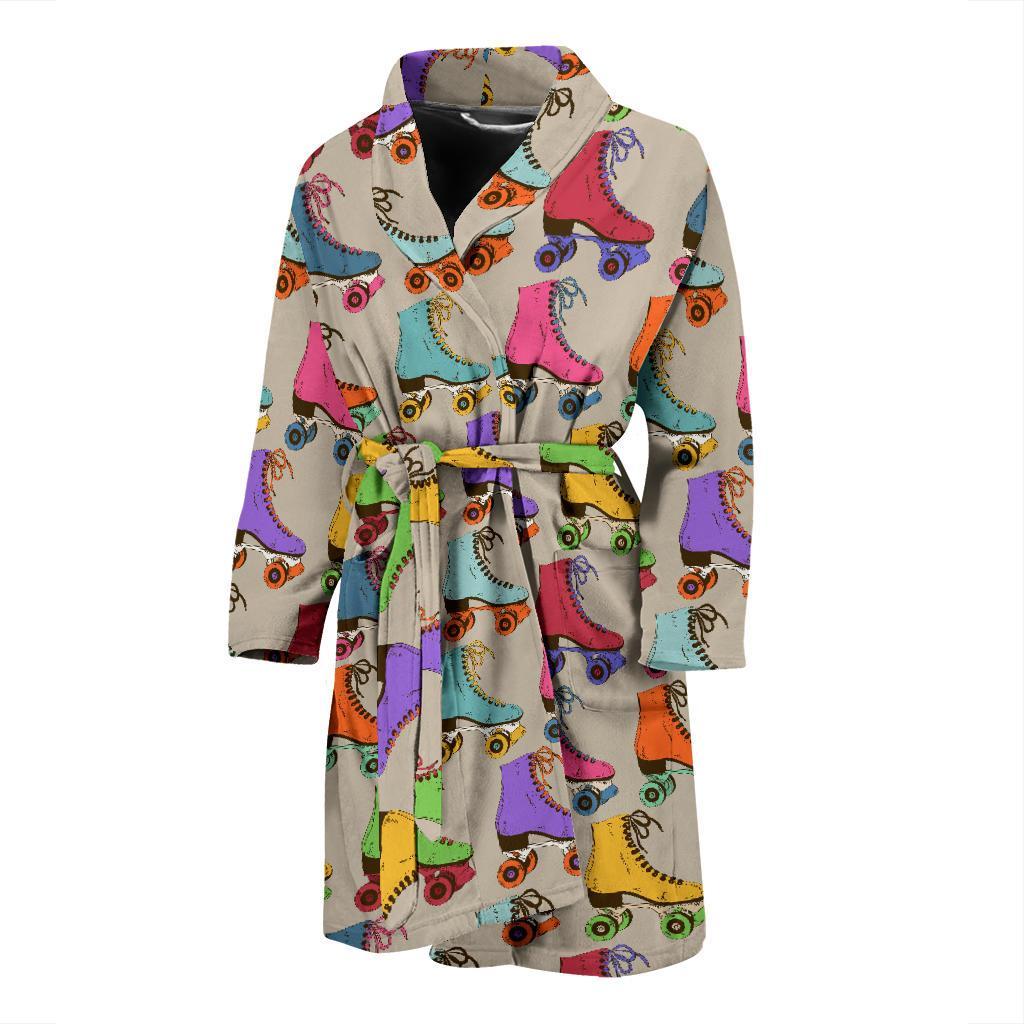 Roller skate Pattern Print Design A01 Men Bathrobe-JORJUNE.COM