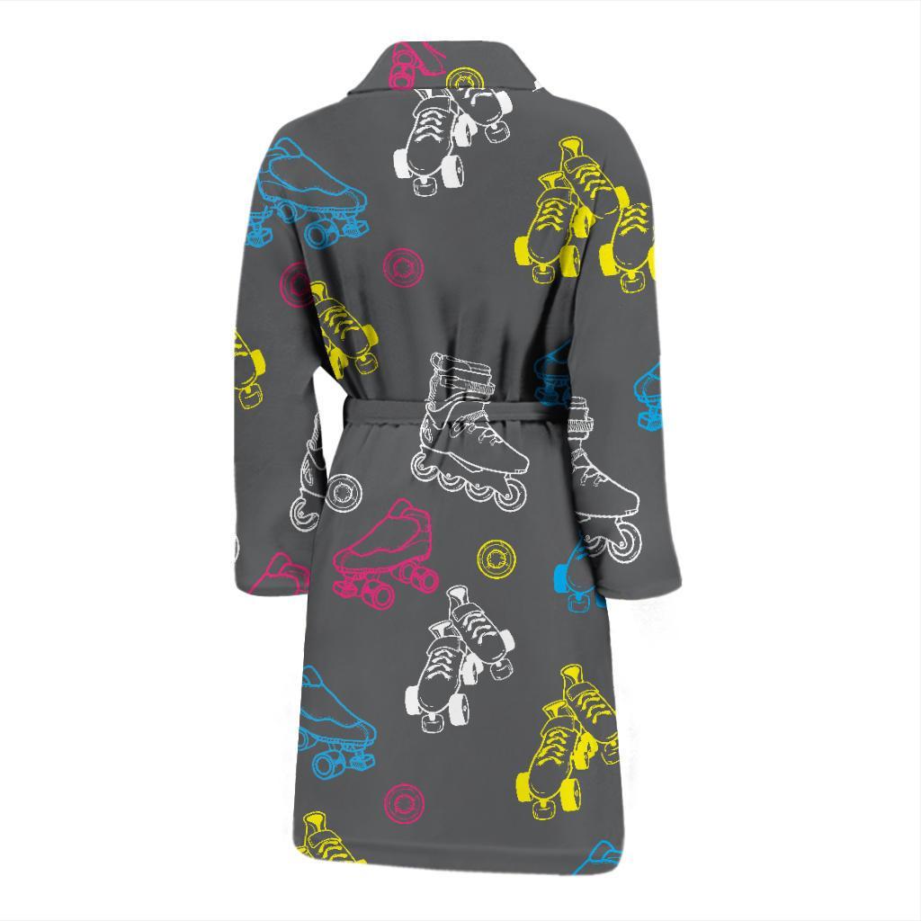 Roller skate Pattern Print Design A02 Men Bathrobe-JORJUNE.COM