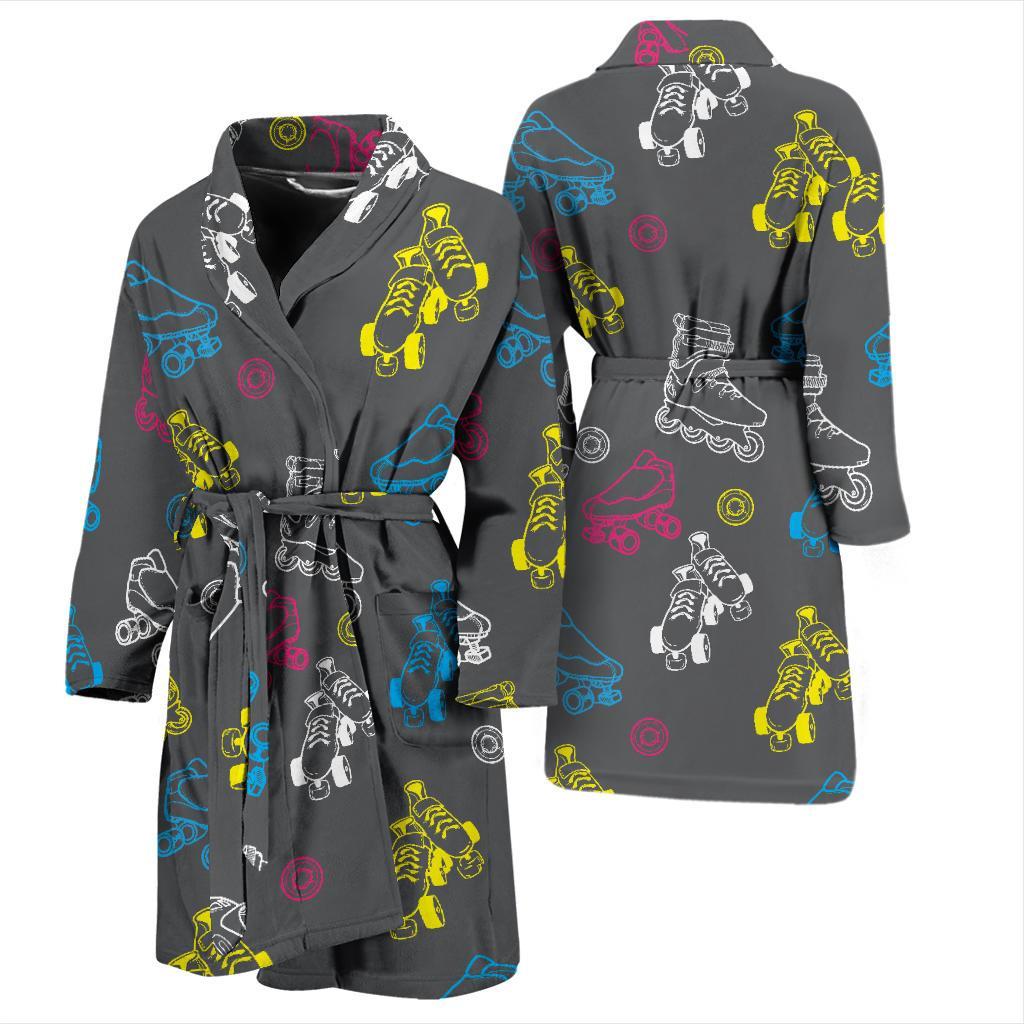 Roller skate Pattern Print Design A02 Men Bathrobe-JORJUNE.COM