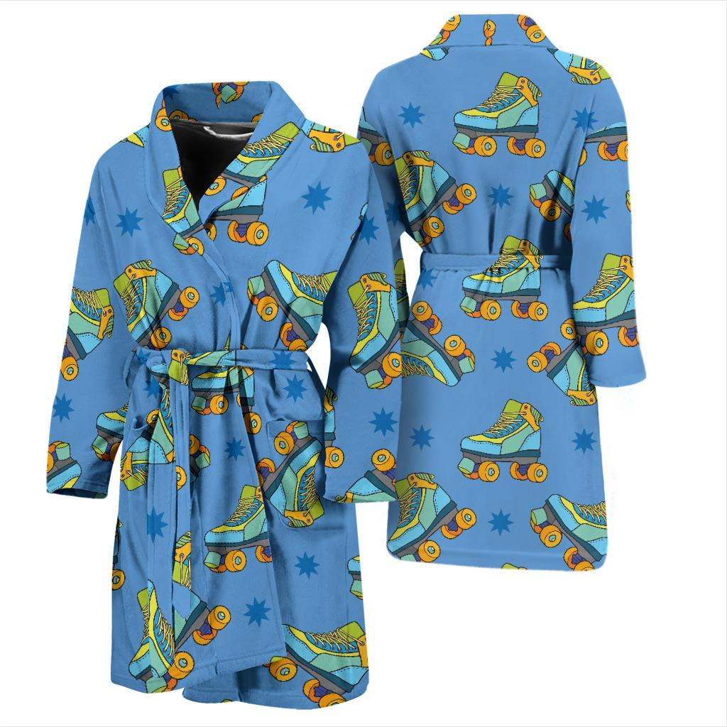 Roller skate Pattern Print Design A04 Men Bathrobe-JORJUNE.COM