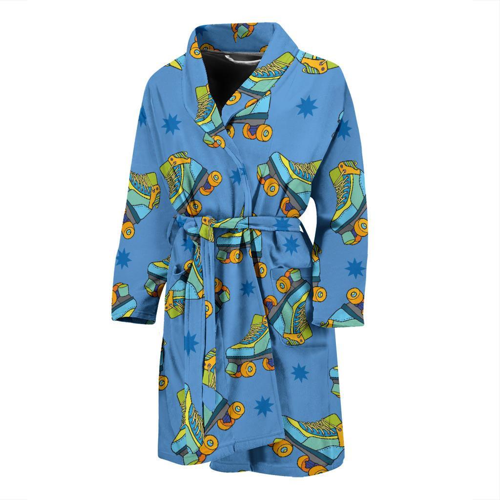 Roller skate Pattern Print Design A04 Men Bathrobe-JORJUNE.COM