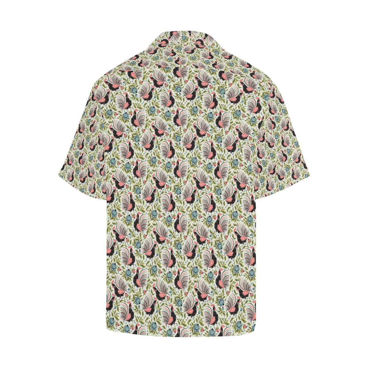 Rooster Print Design Men Aloha Hawaiian Shirt