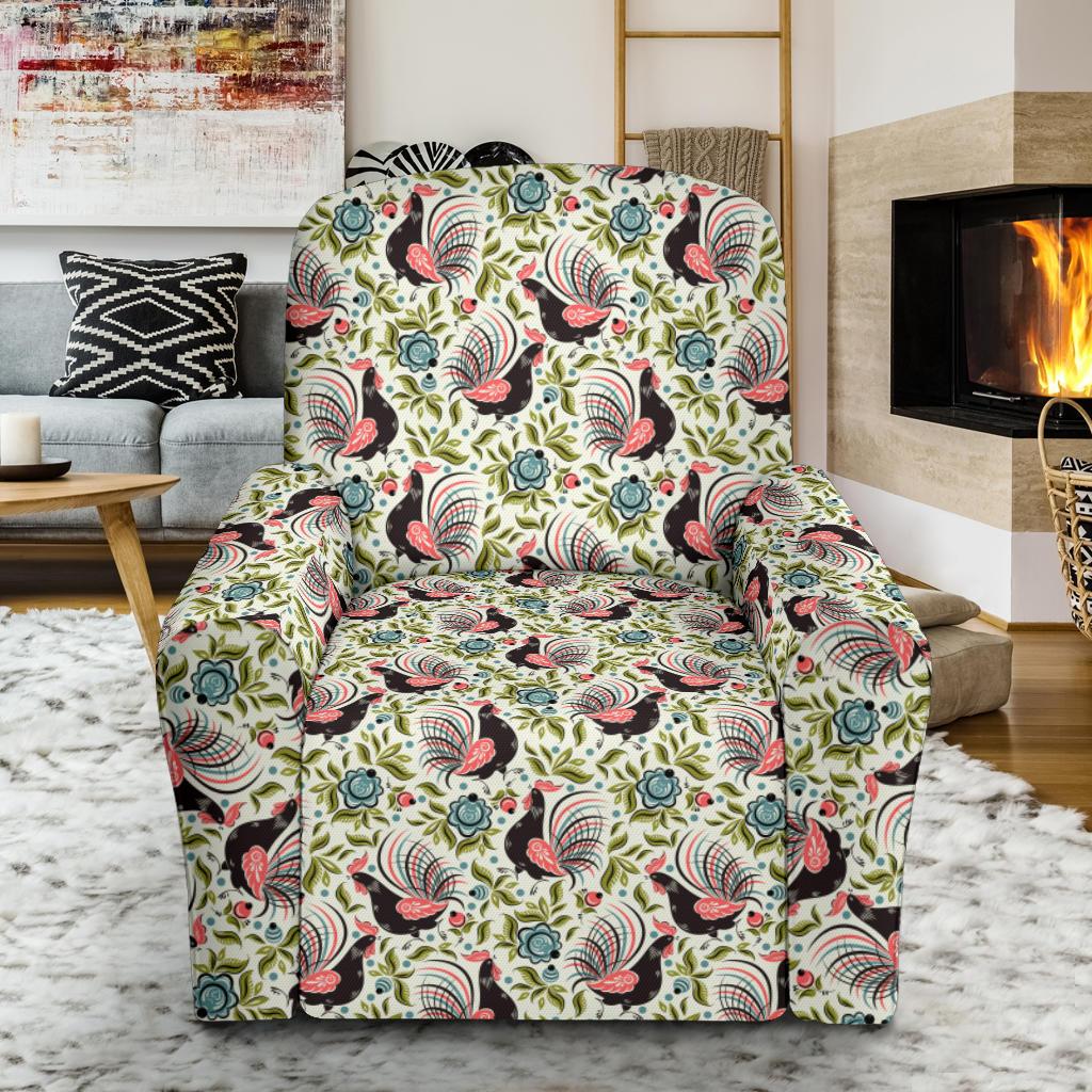 Rooster Print Design Single Sofa Slipcover -JTAMIGO.COM