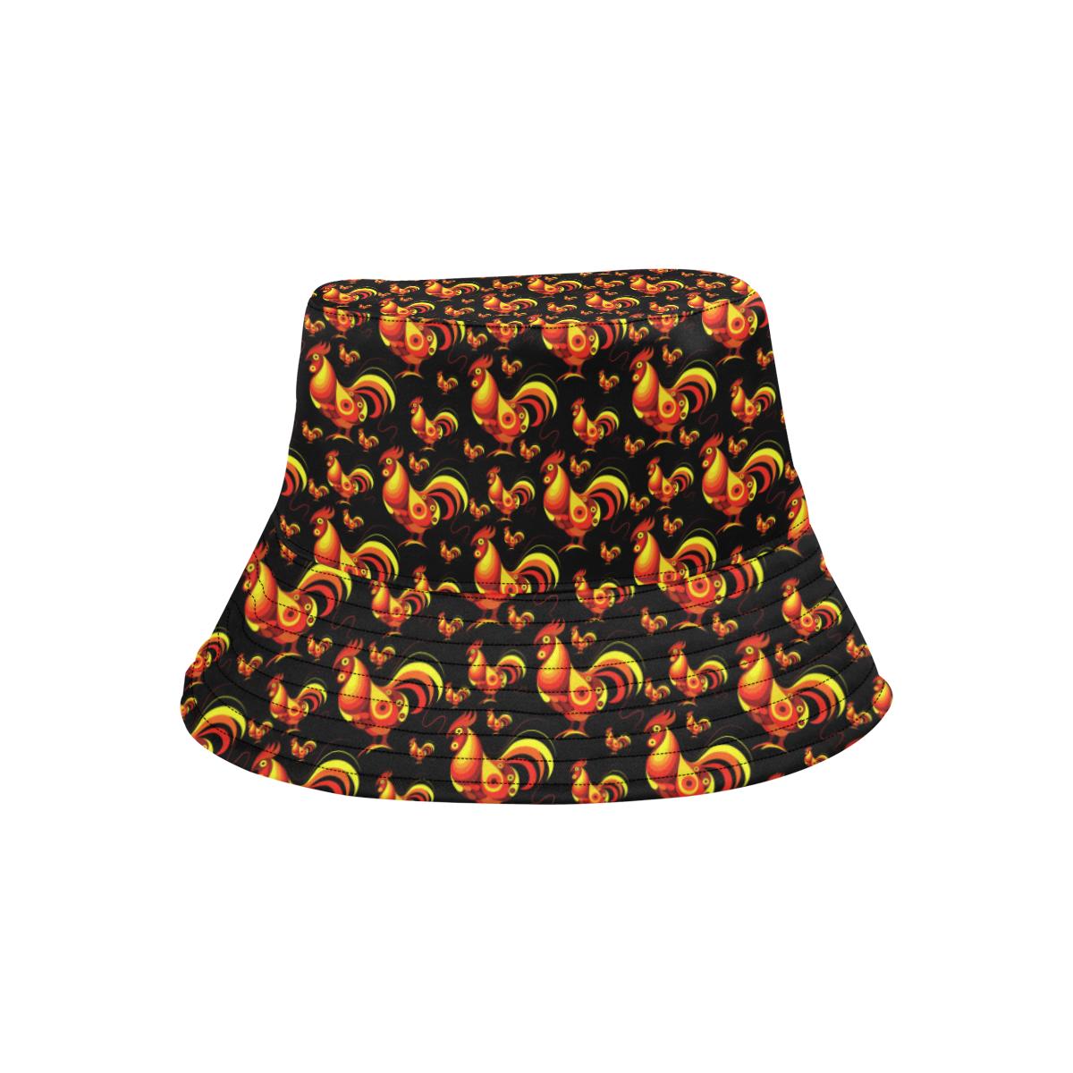 Rooster Print Themed Unisex Bucket Hat