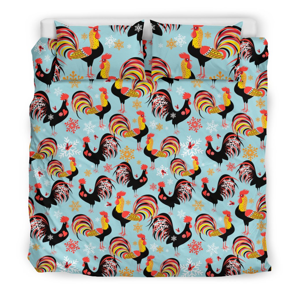 Rooster Themed Design Duvet Cover Bedding Set