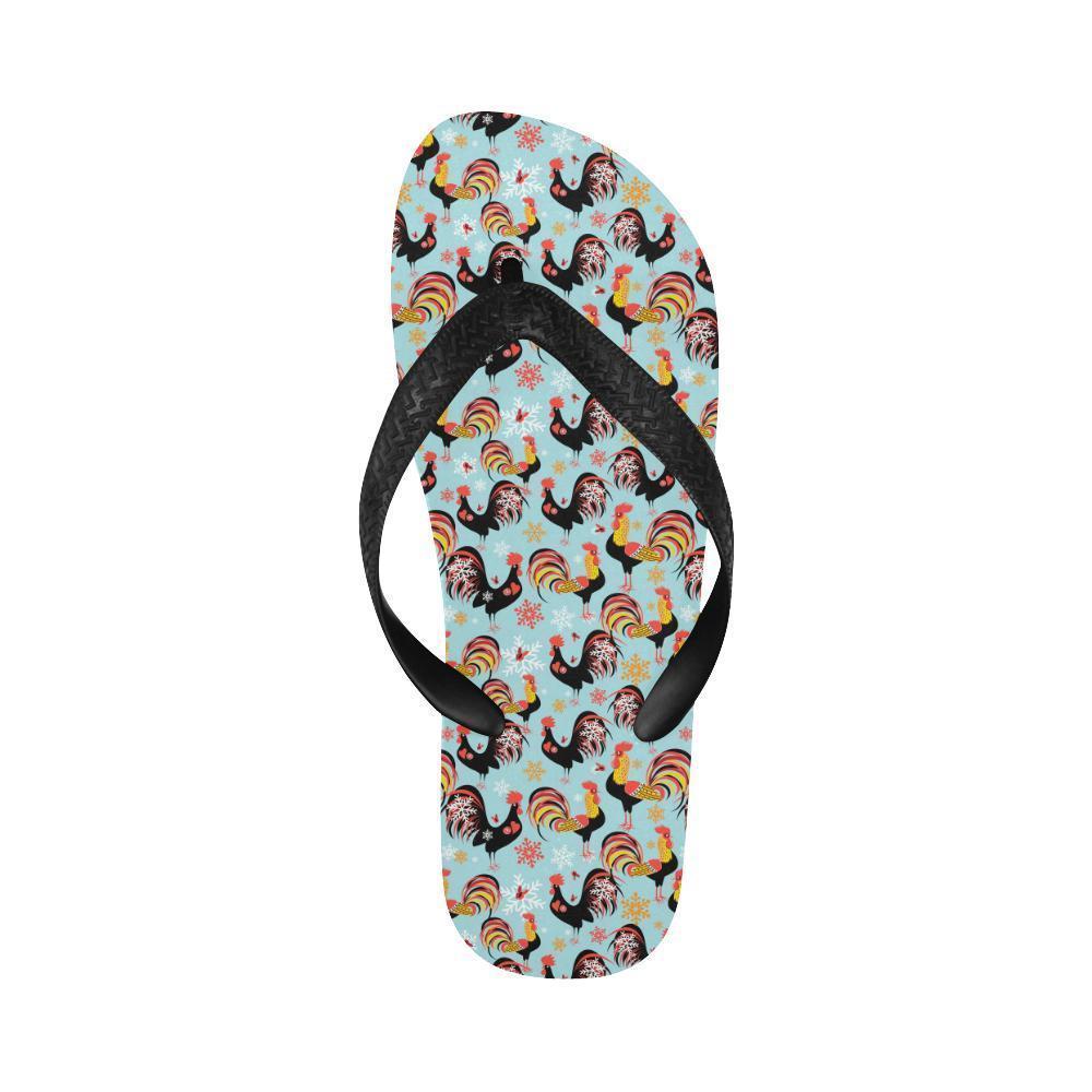 Rooster Themed Design Flip Flops-JTAMIGO.COM