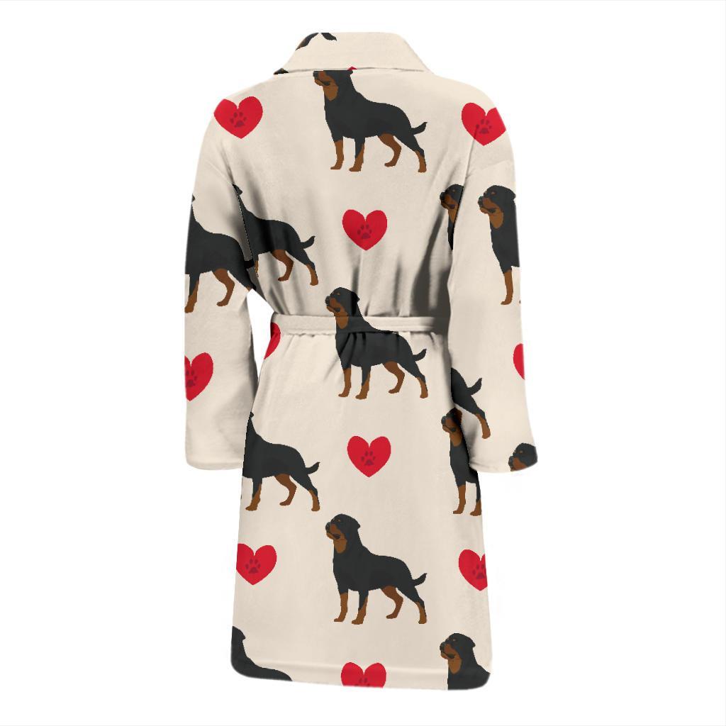 Rottweiler Pattern Print Design A02 Men Bathrobe-JORJUNE.COM