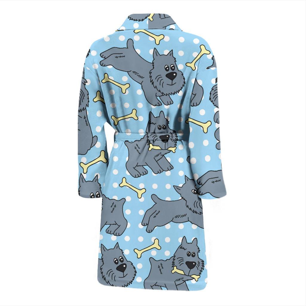 Schnauzers Pattern Print Design A02 Men Bathrobe-JORJUNE.COM