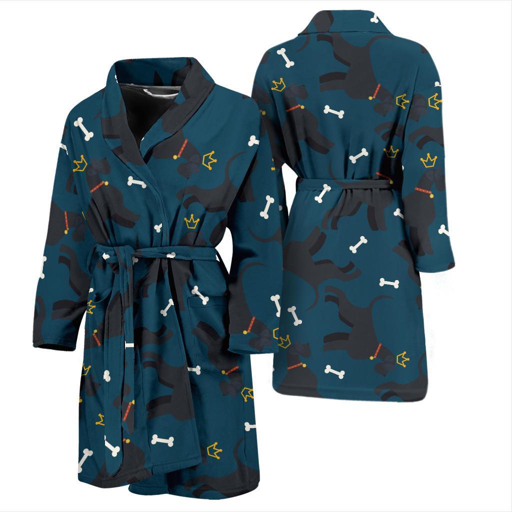 Schnauzers Pattern Print Design A04 Men Bathrobe-JORJUNE.COM