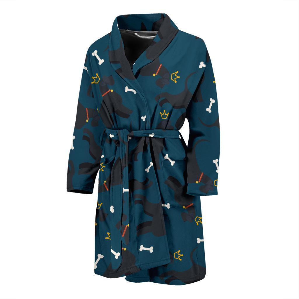 Schnauzers Pattern Print Design A04 Men Bathrobe-JORJUNE.COM