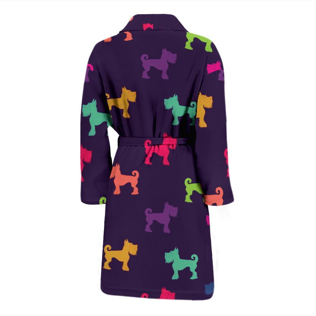 Schnauzers Pattern Print Design A05 Men Bathrobe-JORJUNE.COM