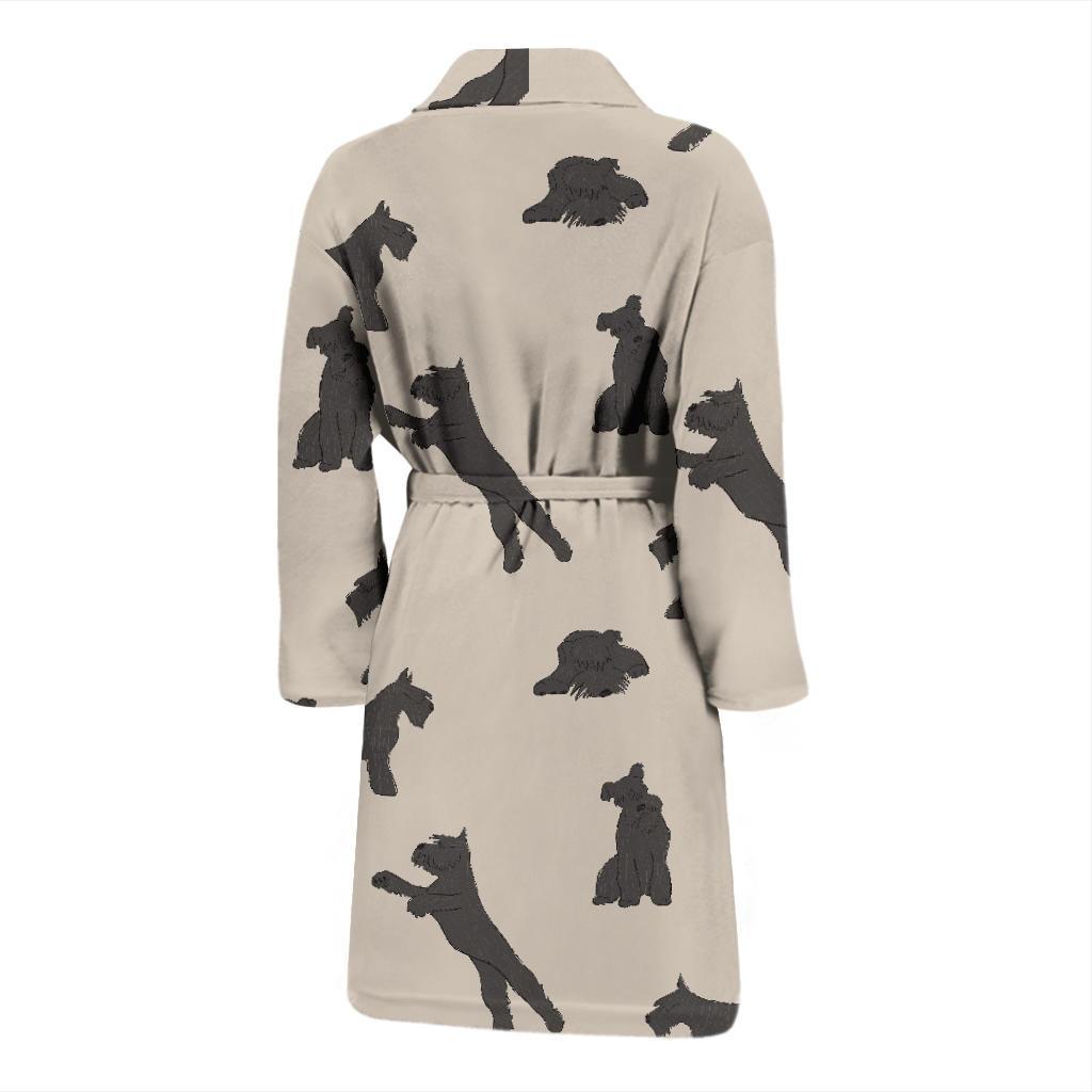 Schnauzers Pattern Print Design A06 Men Bathrobe-JORJUNE.COM