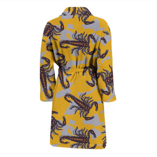 Scorpion Pattern Print Design 01 Men Bathrobe-JORJUNE.COM
