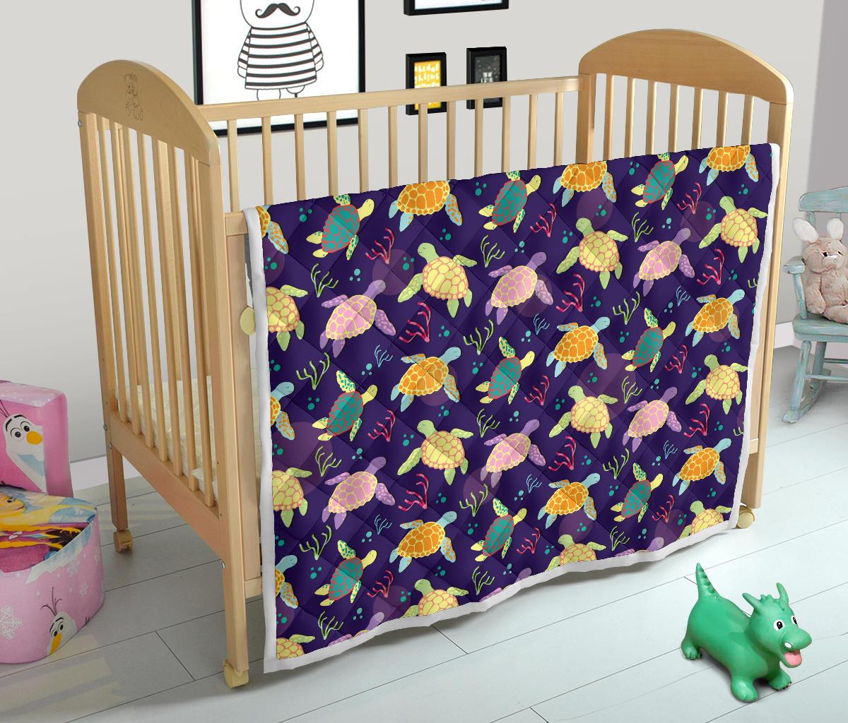 Sea Turtle Color Smile Premium Quilt-JTAMIGO.COM