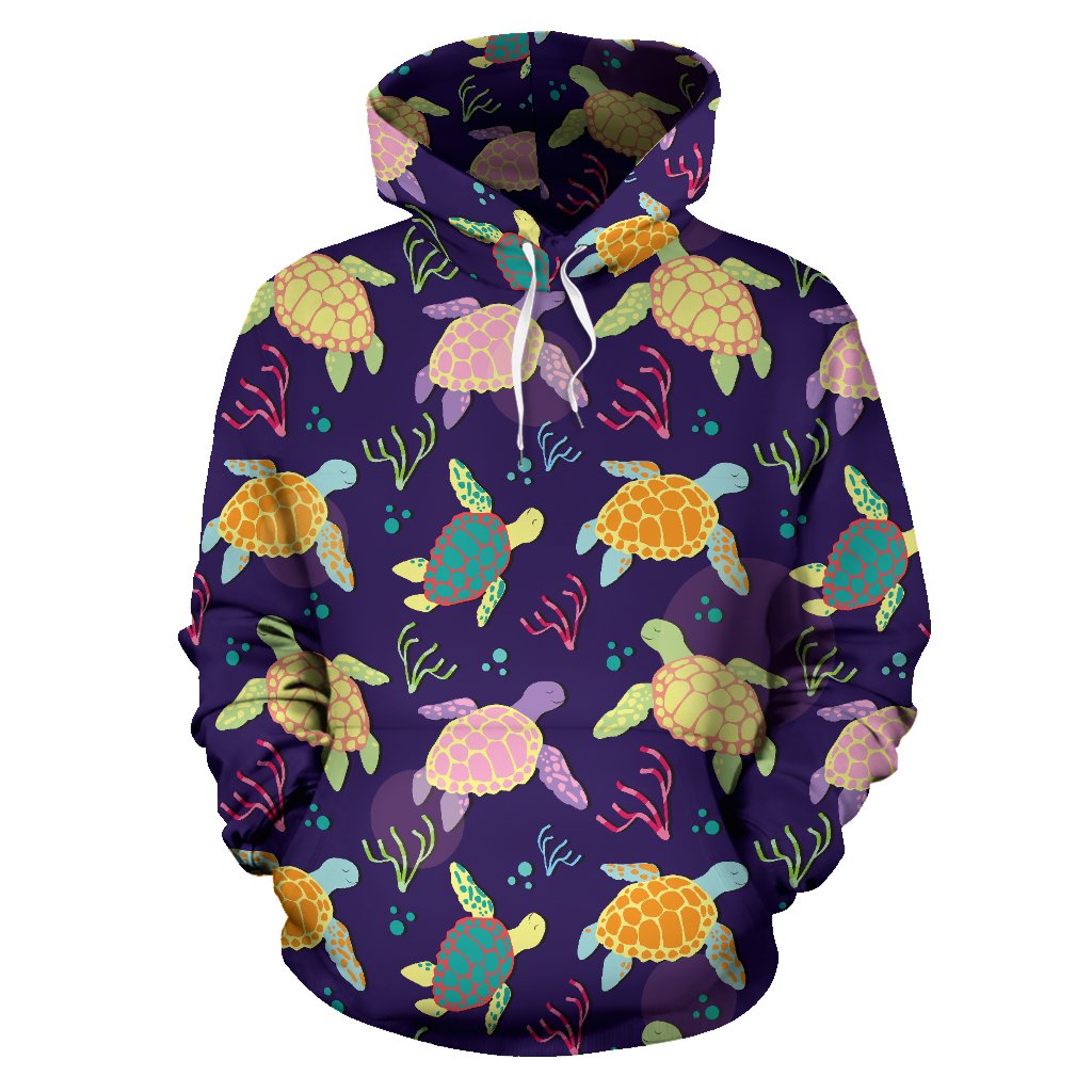 Sea Turtle Color Smile Pullover Hoodie
