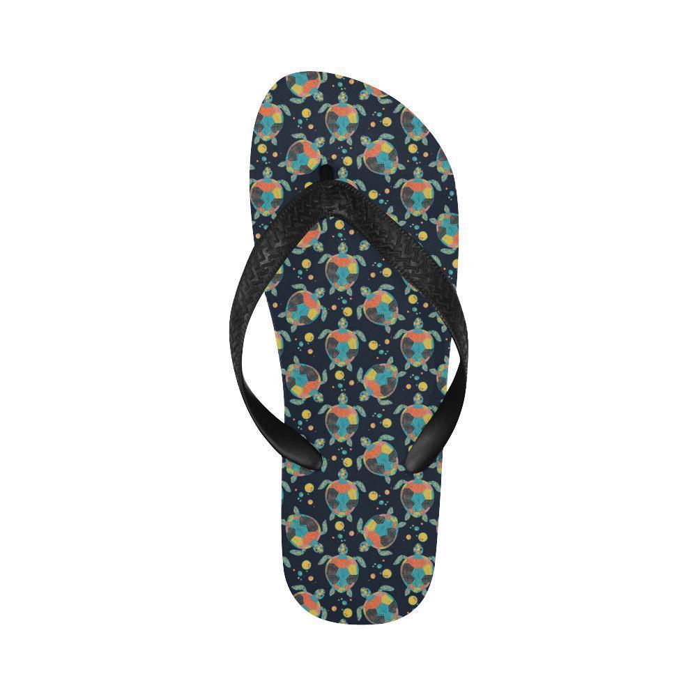 Sea Turtle Colorful with bubble Print Flip Flops-JTAMIGO.COM