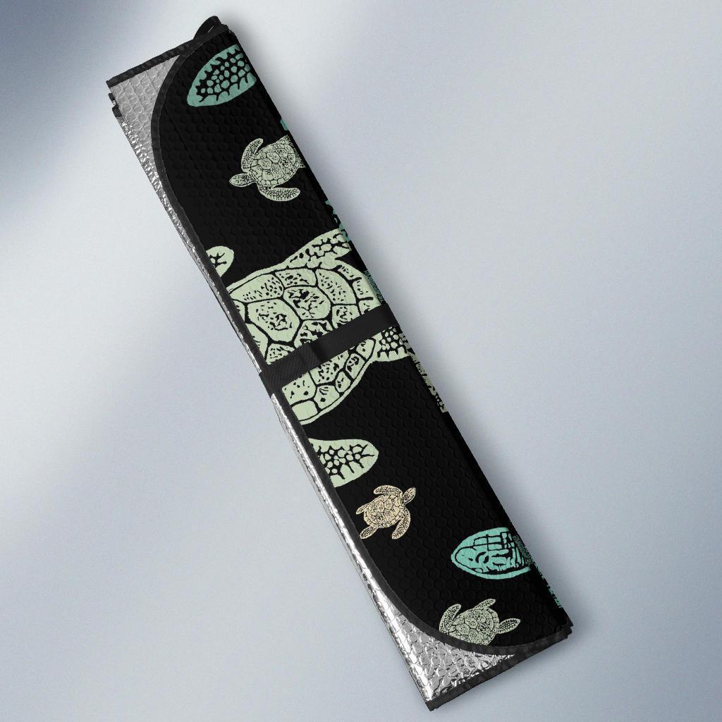 Sea Turtle Stamp Pattern Car Sun Shade For Windshield