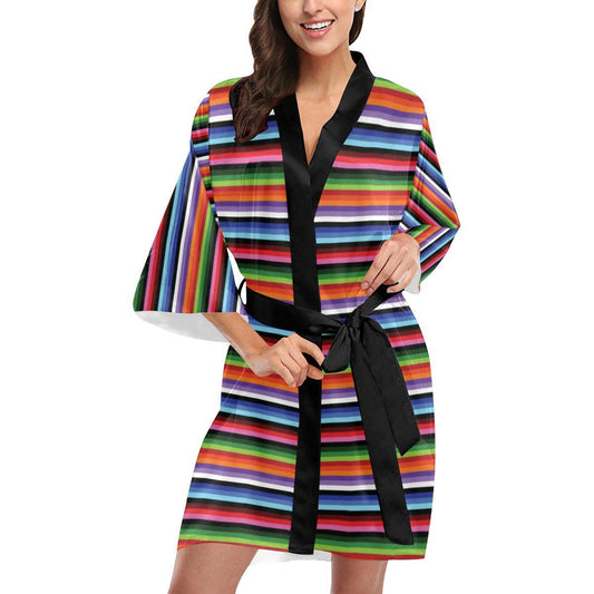 Serape Design Women Short Kimono Robe
