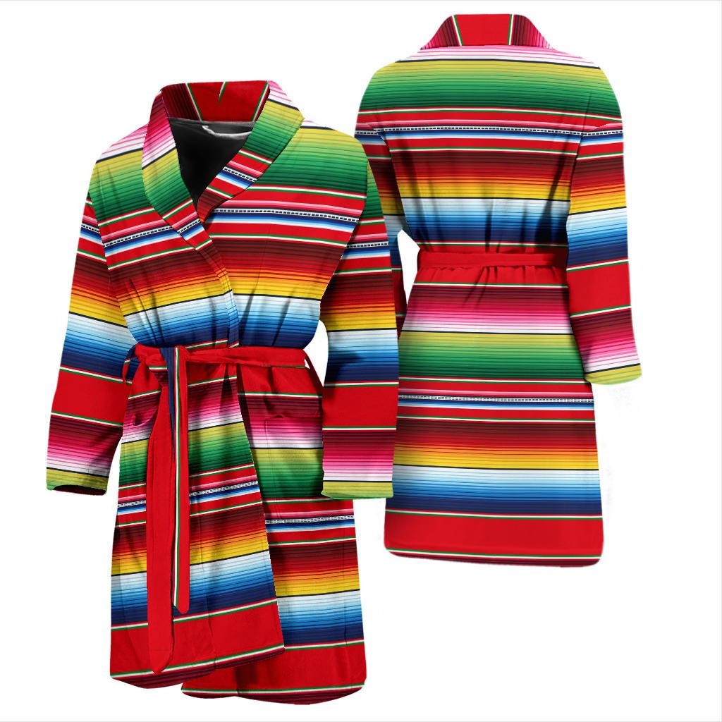 Serape Pattern Men Bath Robe-JTAMIGO.COM
