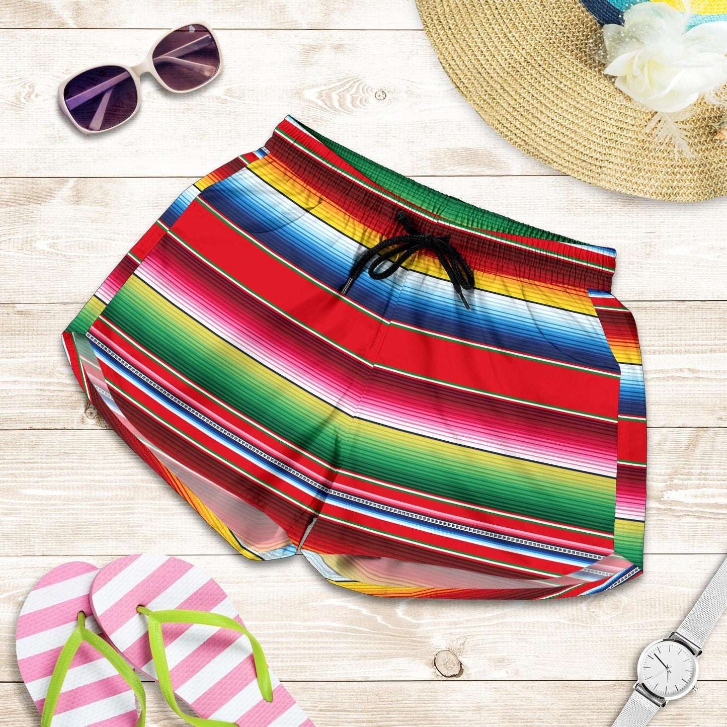 Serape Pattern Women Shorts-JTAMIGO.COM