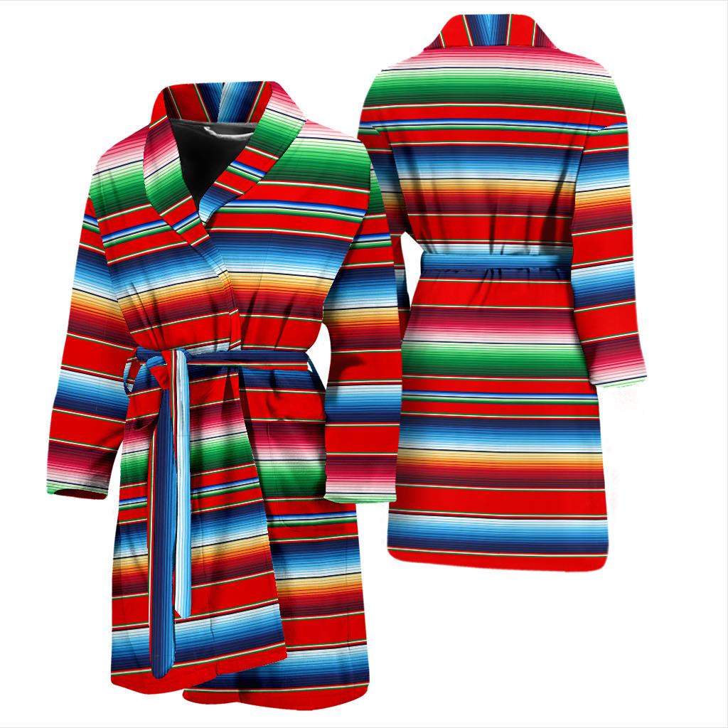 Serape Print Men Bath Robe-JTAMIGO.COM