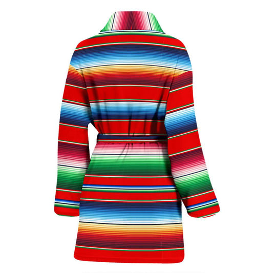 Serape Print Women Bath Robe-JTAMIGO.COM