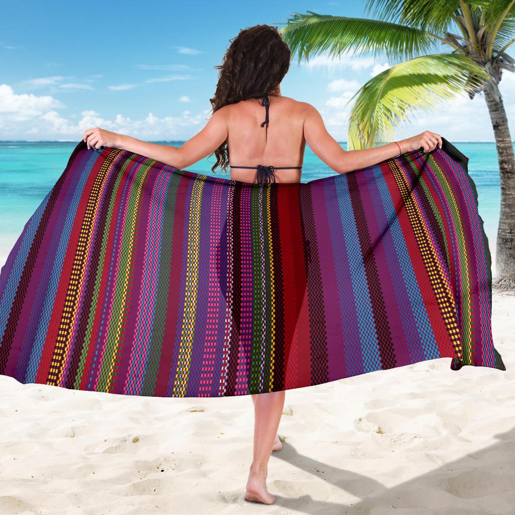 Serape Stripe Print Sarong Pareo Wrap