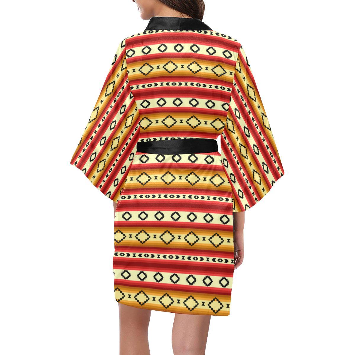 Serape Themed Women Short Kimono Robe