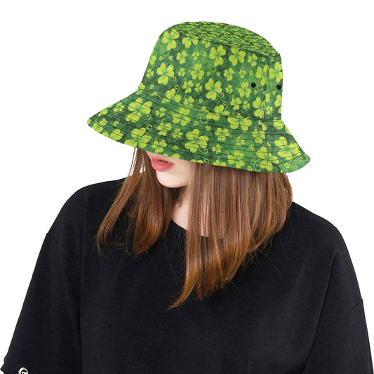 Shamrock Clover Print Unisex Bucket Hat
