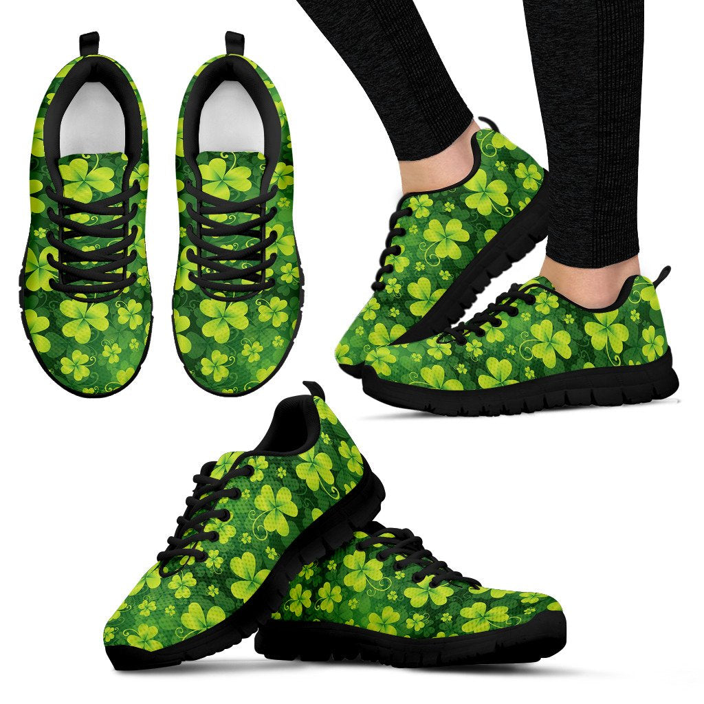 Shamrock Clover Print Women Sneakers Shoes