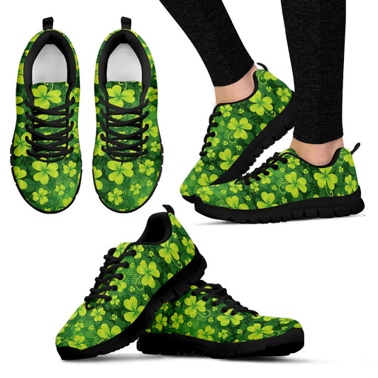 Shamrock Clover Print Women Sneakers Shoes