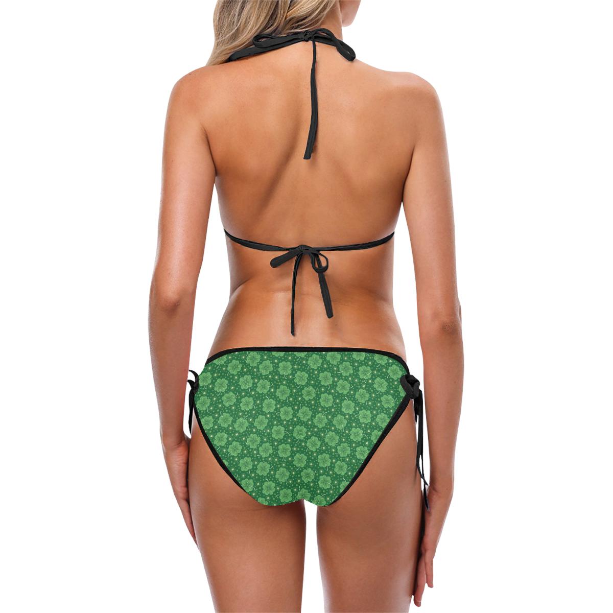 Shamrock Design Print Custom Bikini Swimsuit (Model S01)-JTAMIGO.COM