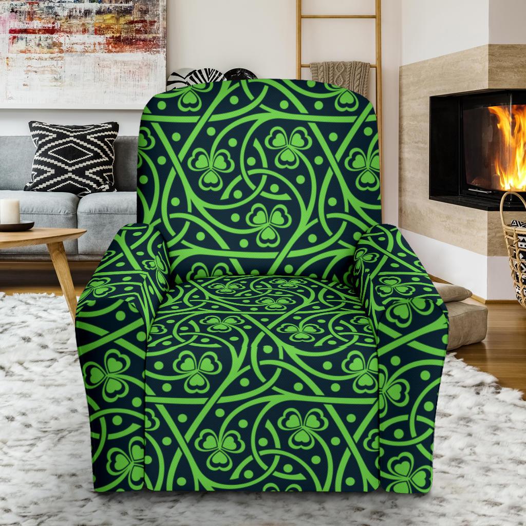 Shamrock Themed Print Single Sofa Slipcover -JTAMIGO.COM