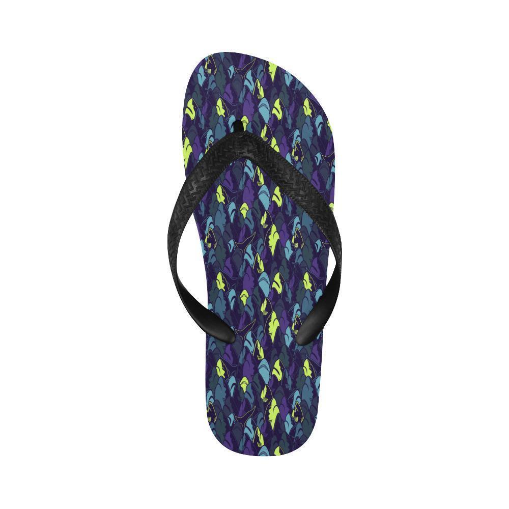 Shark Neon color Print Flip Flops-JTAMIGO.COM