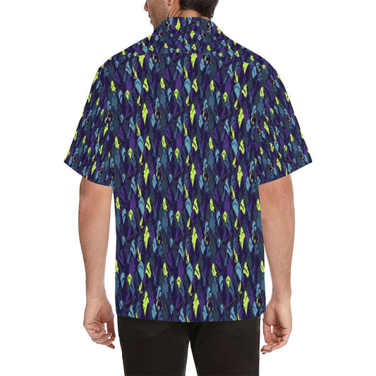Shark Neon color Print Men Aloha Hawaiian Shirt