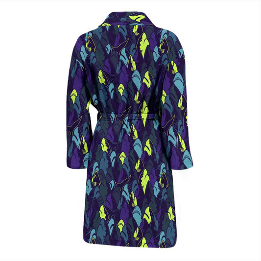 Shark Neon color Print Men Bath Robe-JTAMIGO.COM